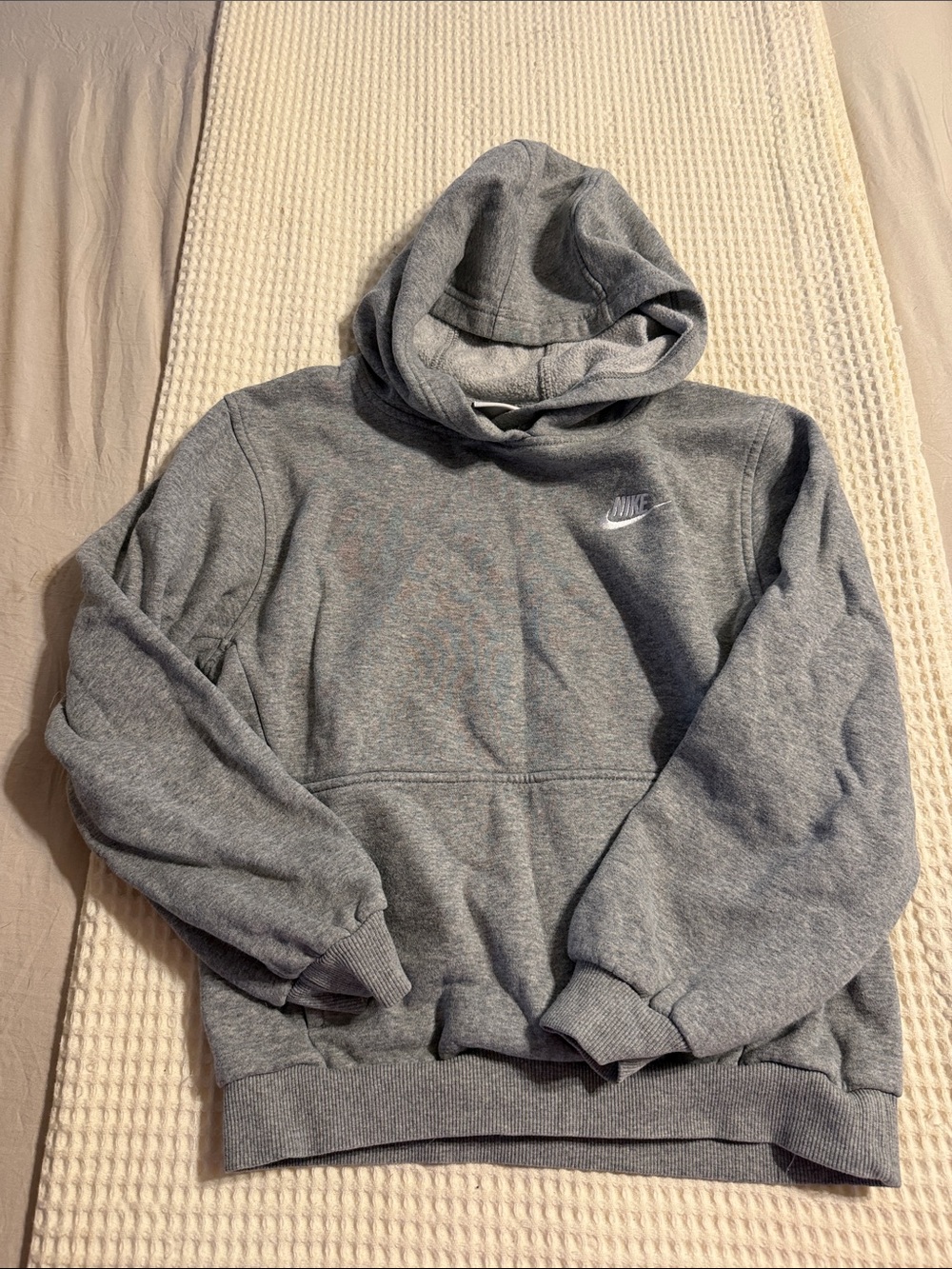 Nike Heather Gray Kids Hooded Sweatshirt